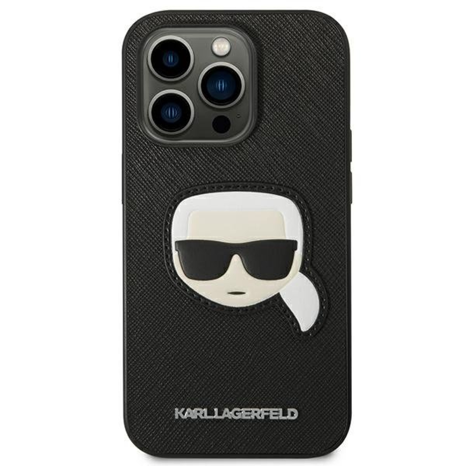 Гръб Karl Lagerfeld PU Saffiano Karl Head Case за iPhone 14 Pro Max - Черен